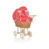 Carrito de Muñecas My Sweet Baby con Ropa de Cama Rojo
