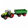 Modelo de tractor agrícola RC en color verde con remolque desmontable