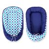 Baby Nest Double-sided Premium Cocoon For Infants Bobono- Mint-turquoise Dots