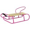 Metal Sled with Backrest Strap Pink