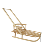 Sled With Backrest, Wooden Pusher, Wooden Handle