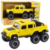 Coche off-road amarillo 6x6 de Lean toys con luces y sonidos.