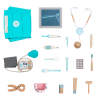 Set médico Lean Toys, detalle estetoscopio funcional y instrumentos de madera