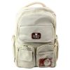 Mochila Escolar Urban School con Llaveros de Capibara Beige