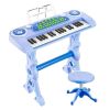 Piano Electrónico para Niños con Micrófono Azul de 37 Teclas
