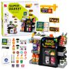 Supermercado de juguete con caja registradora y escáner electrónico