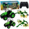 Tractor de granja control remoto Lean toys con rastrillo