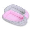 Baby Nest Double-sided Premium Cocoon For Infants Bobono- Grey Checkered/ Pink Checkered