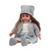 Muñeca en vestido azul con sombrero y guantes, 36.5 cm