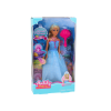 Muñeca Sirena Princesa con Vestido Azul y Cepillo