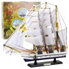 Modelo Coleccionable de Barco a Vela Fragata Blanco 49x43cm