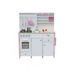 Cocina de Madera Paula en Rosa y Blanco con Elementos Abiertos