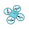 Dron R/C azul con pulsera de control en la muñeca