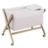 Minicuna Tijera Madera Soft Rosa/natural 55x87x74 Cm - Cambrass