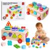 Clasificador de formas de madera Montessori con bloques coloridos