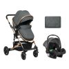 Carrito de bebé 3 en 1 Kikkaboo Amaia Gris Oscuro 2024