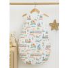 Cotton Sleeping Bag For Children, Size M, 3-12 Months, Tog 2.5, All-season - Turquoise Train