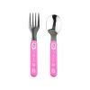 Cuchara y Tenedor de Acero Inoxidable Rosa Akuku