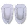 Baby Nest Double-sided Premium Cocoon For Infants Bobono- White Polka Dots On Grey/grey