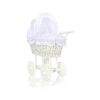 Carrito de Muñecas My Sweet Baby de Mimbre con Ropa Blanca