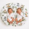 Cojín de lactancia gemelar Little Safari – Almohada croissant para gemelos con funda extraíble