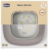Platos Chicco en color gris - suaves y libres de BPA.