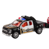 Set de Policía con Camioneta Pickup y Remolque de Rescate