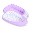 Baby Nest Double-sided Premium Cocoon For Infants Bobono- White Polka Dotd On Lilac/ Grey Stars