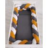 Protector de Cuna Knot Bumper XXL My Sweet Baby - Blanco, Amarillo y Antracita