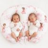 Cojín de lactancia gemelar Blossom Fairies – Almohada croissant para gemelos con funda extraíble