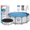 Piscina Elevada de Jardín 396x122 cm con Bomba