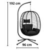 Silla Colgante de Jardín Cocoon con Cojines Negra - imagen 3