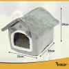 Cama para gatos Purlov - Casita suave en color gris - imagen 2