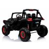 Jeep eléctrico infantil Lean Cars 124 cm negro, vista lateral con ruedas EVA