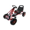 Go Kart infantil metálico Lean Cars 92x56 cm rojo, vista lateral con cadena y ruedas