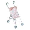 Vista lateral del carrito Chicco toys con asiento de tela y dosel plegable.