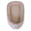 Baby Nest Double-sided Premium Cocoon For Infants Bobono- Dots On Brown/ Strips