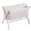 Minicuna Tijera Madera Soft Rosa/bco 55x87x74 Cm - Cambrass