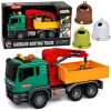 Camión de basura con grúa y luces de Lean toys