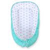 Baby Nest Double-sided Premium Cocoon For Infants Bobono- Grey Stars/ Dots On Mint