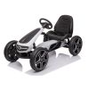 Go-Kart Mercedes blanco Lean Cars, detalle vehículo infantil de aire libre