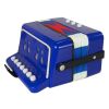 Acordeón de metal robusto en color azul, ideal para los más pequeños.