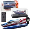 Barco de motor control remoto RC azul-plata 14 cm