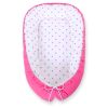 Baby Nest Double-sided Premium Cocoon For Infants Bobono- Stars Grey-pink/ Pink