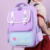 Mochila Escolar con Parches y Correa Pecho Púrpura 16L