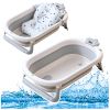 Bañera plegable con termómetro y colchón estrellas gris