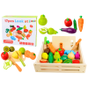 Set de frutas y verduras de madera con imán Lean toys en caja de cocina