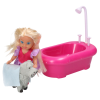 Set de Muñeca Mini con Bañera y Perro Blanco