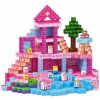 Set de bloques magnéticos rosa ideal para construcción creativa.