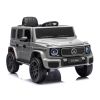Coche eléctrico infantil Mercedes G 4x4 gris con tracción total, vista frontal